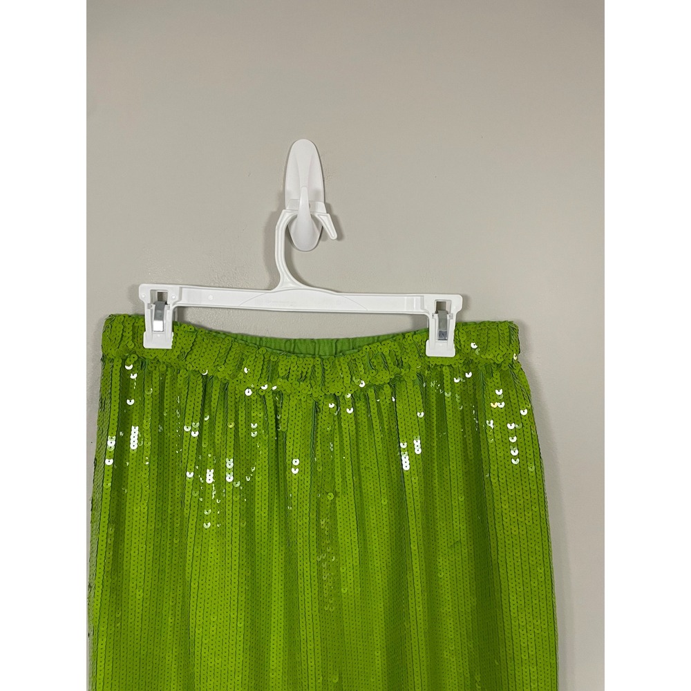 J.Crew Collection Pull On Midi Skirt in All Over Sequins in Green Size Medium - Picture 7 of 11